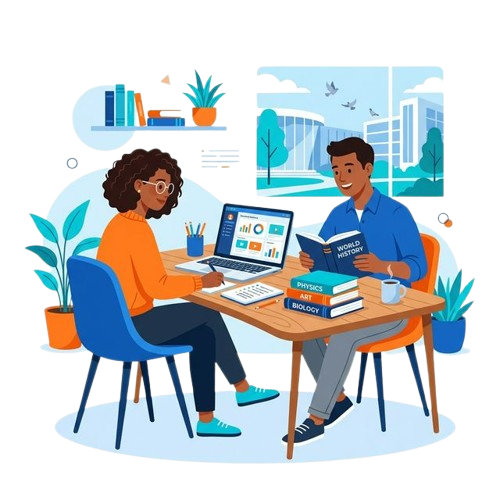 Students studying
